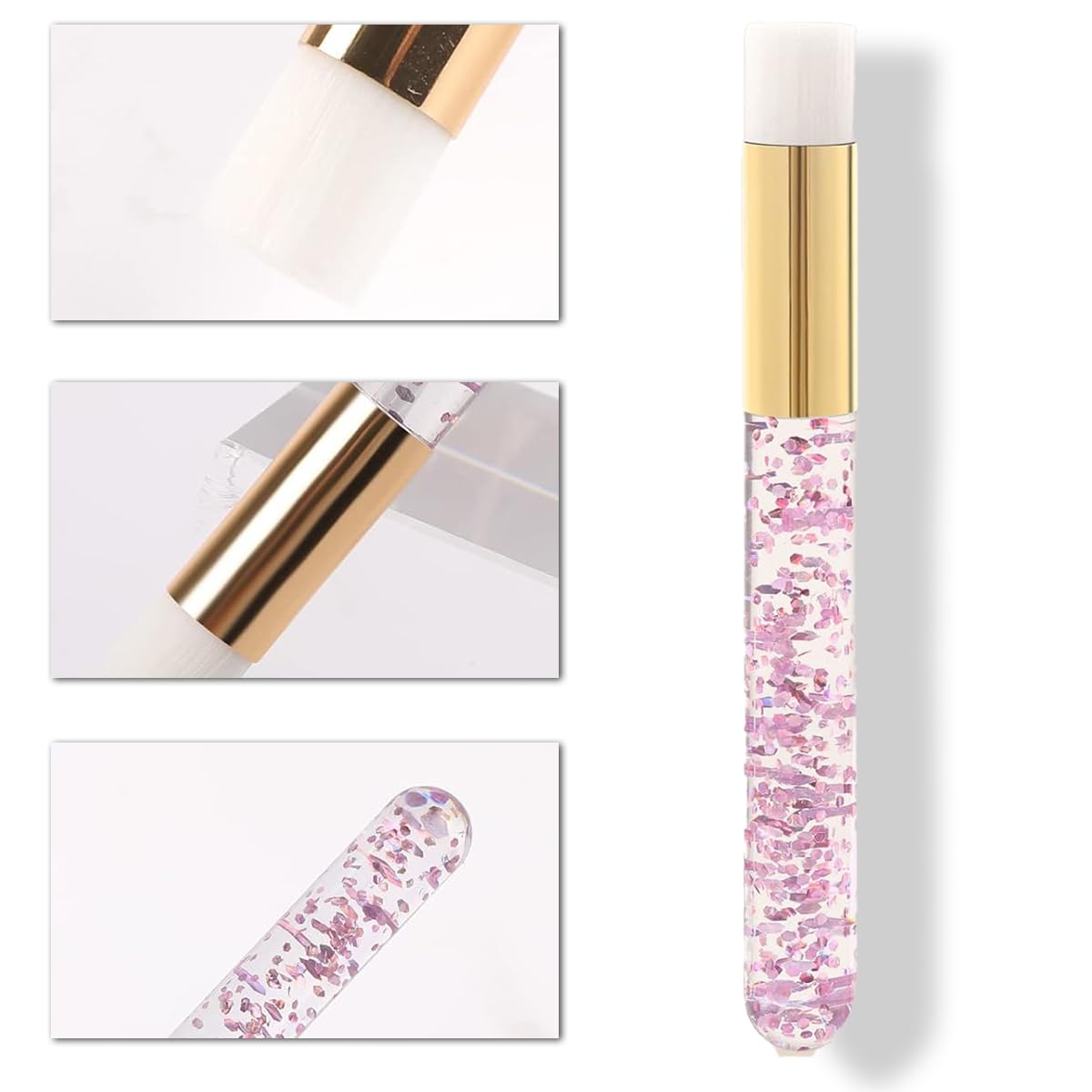 Набор кистей Alrens Sparkles Пудра Основа 7 штук + Щеточки для ресниц 10 штук, фото №4