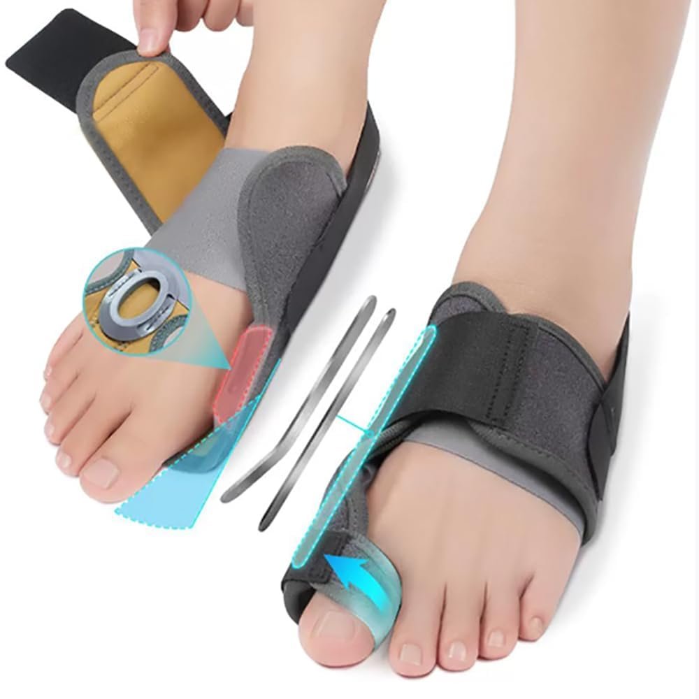 Шина для корекції великого пальця стопи Hallux Valgus Регульована Універсальний розмір для чоловіків і жінок, 1 пара, фото №5