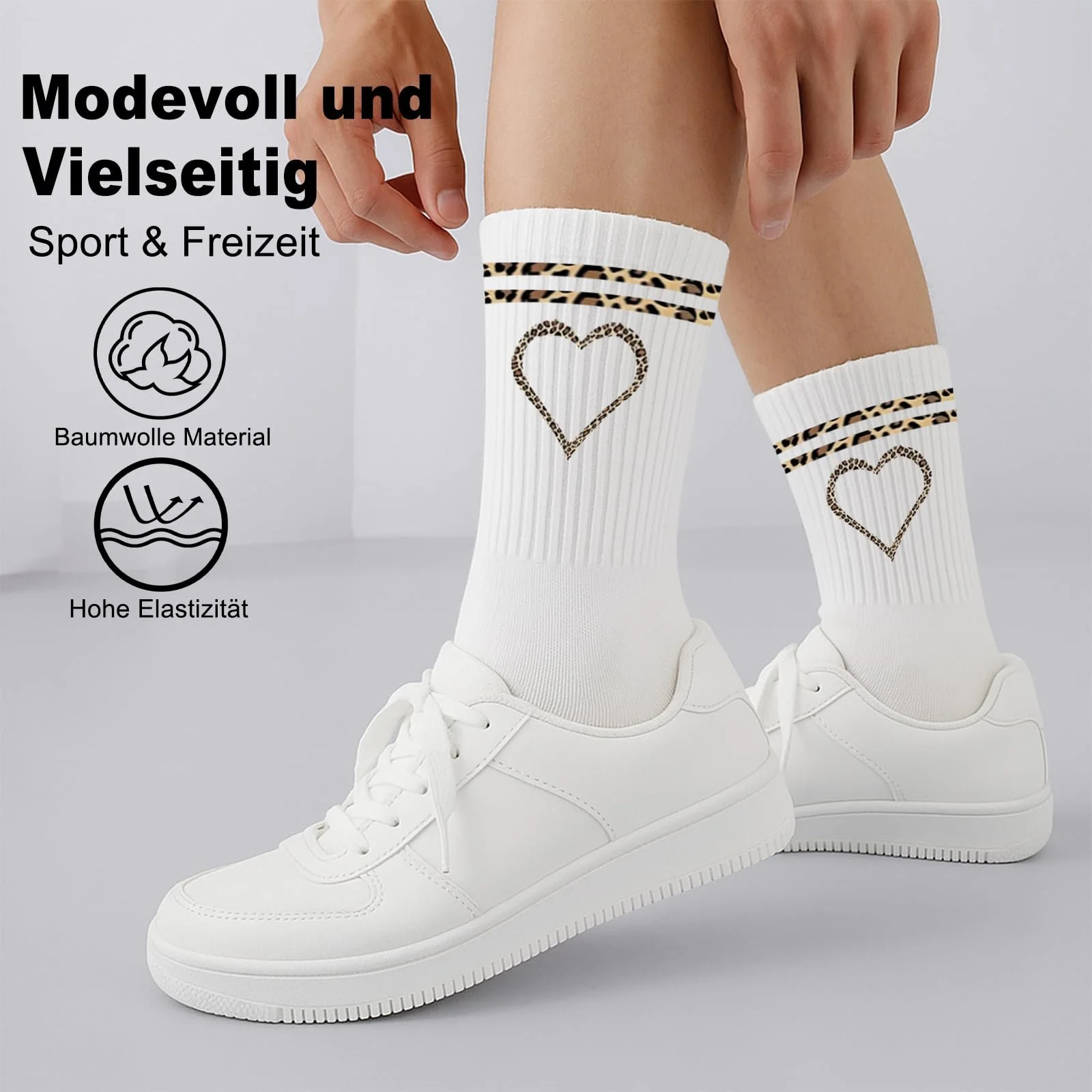 Шкарпетки тенісні Leo Бавовна 38-44, Леопардовий принт, фото №3 Шкарпетки тенісні Leo Бавовна 38-44, Леопардовий принт, фото №3