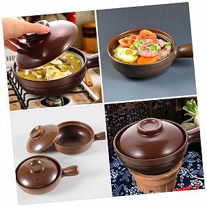 Керамическая кастрюля VICASKY из литиевой керамики термостойкая с крышкой для плиты и дома малая synthetic.ua - Фото 1