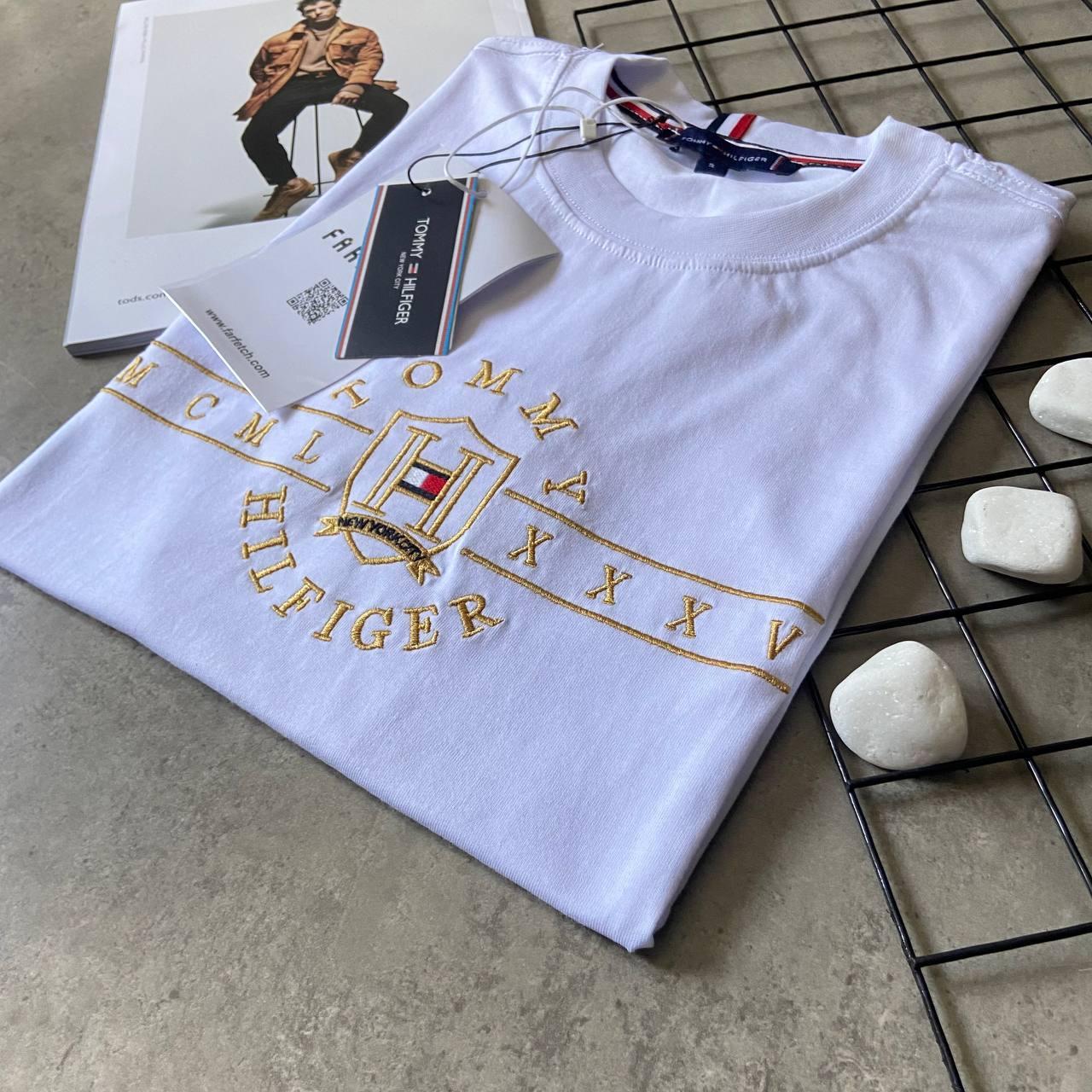 Футболка мужская брендовая Tommy Hilfiger белая, фото №3