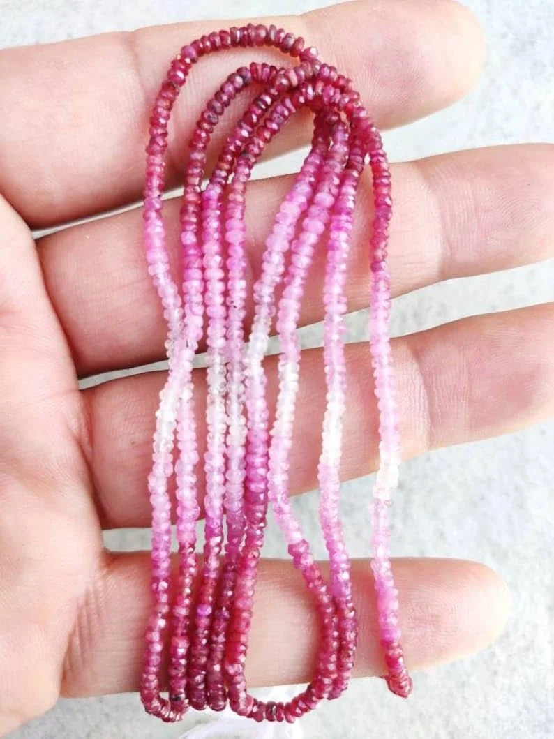 Бусины Рубин круглые граненые 2.5-3 мм, фото №3