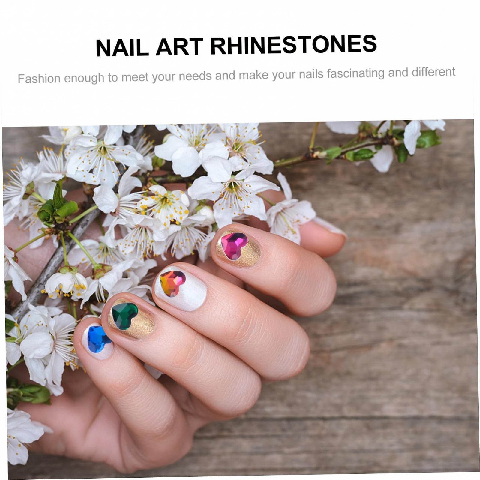 Прикраса для нігтів Серце Бренд FRCOLOR 100 шт. кристали 3D Шарм, фото №4