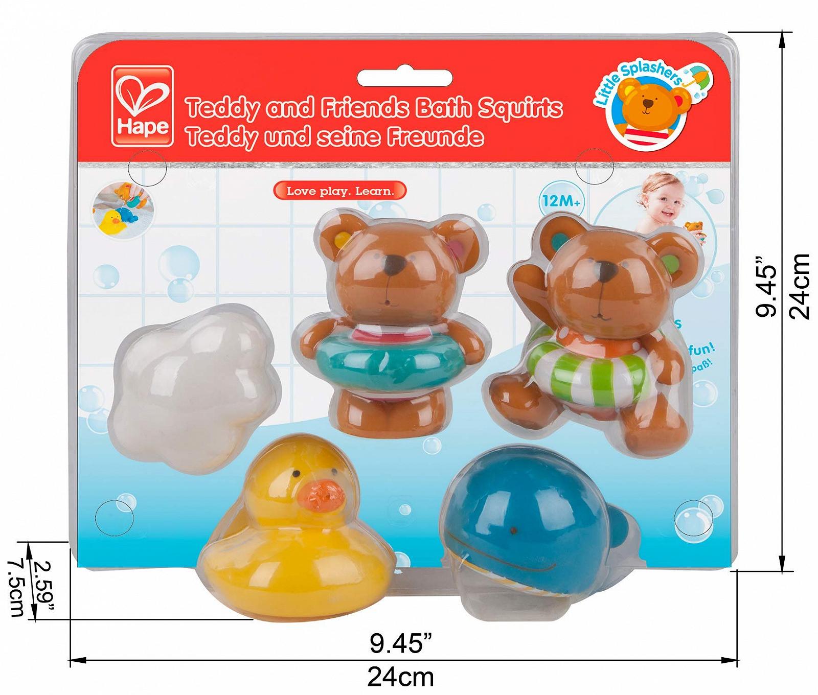 Іграшка для ванни Hape Teddy and Friends Bath Squirts, різнокольоровий, фото №4