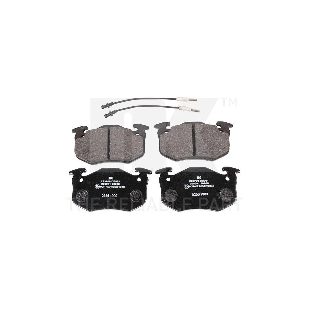 Комплект гальмівних колодок, дискове гальмо NK 223709 для PEUGEOT передня вісь, фото №1