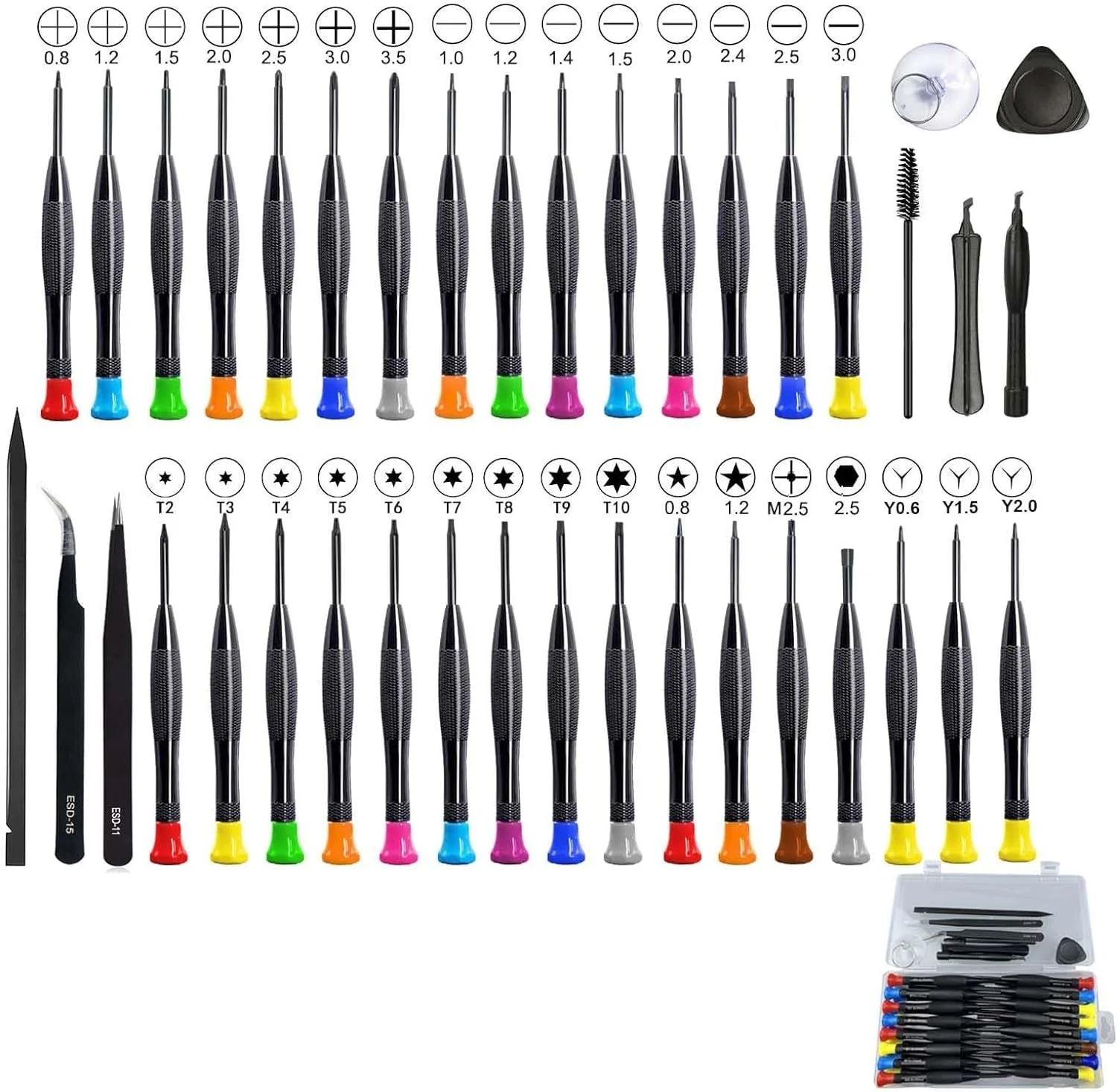 Набір для ремонту мобільних телефонів 39 в 1 інструмент для розбирання прецизійний, фото №1