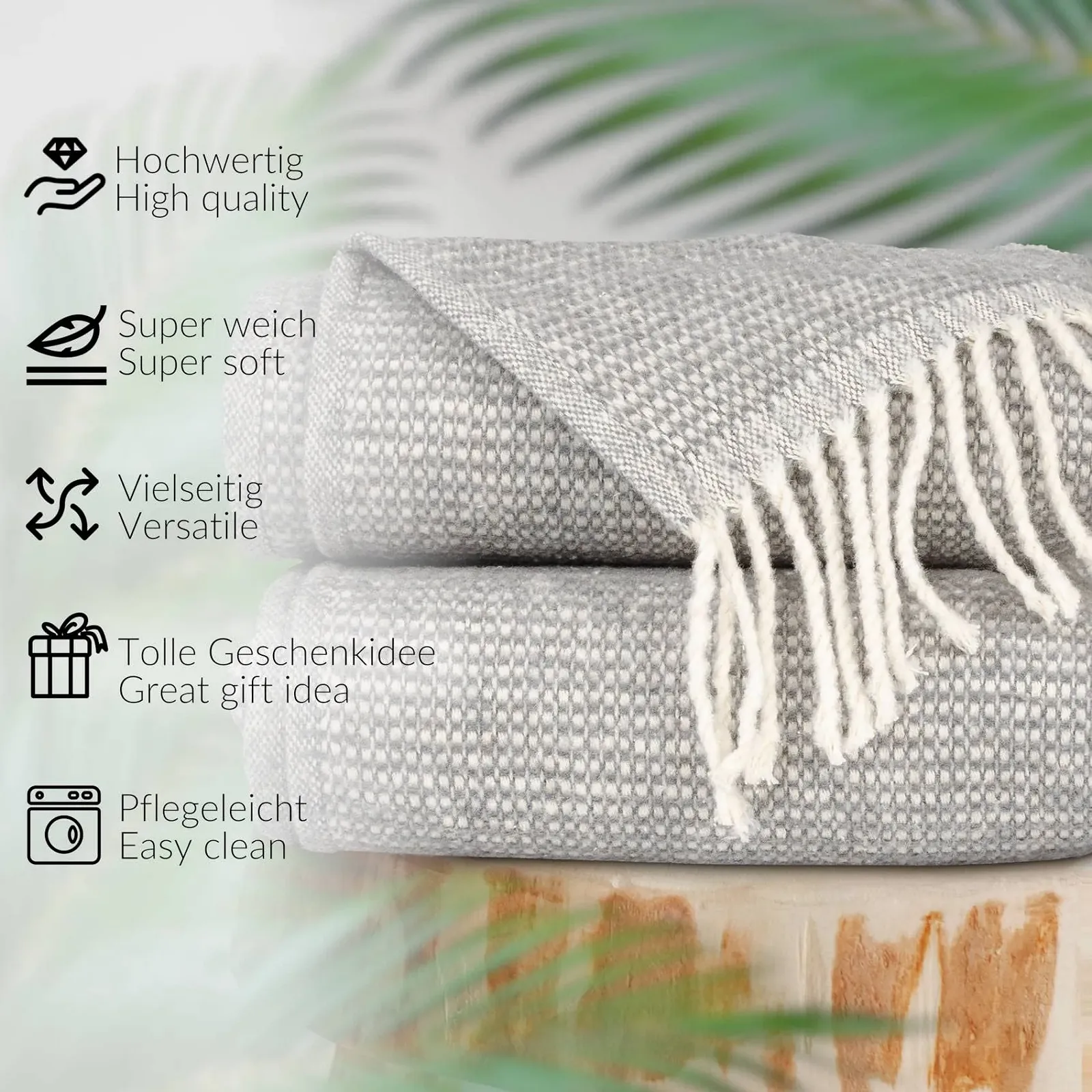 Покривало ANRO Emma 150 x 200 см, Сірий, фото №3