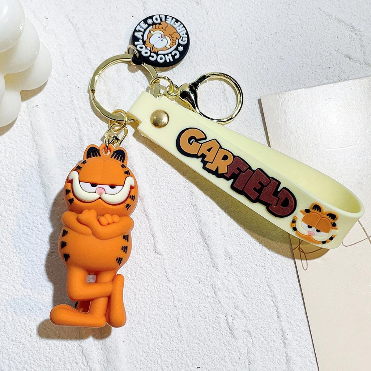 Брелок Гарфилд Garfield кот игрушка на рюкзак, ключи 7 см, фото №1