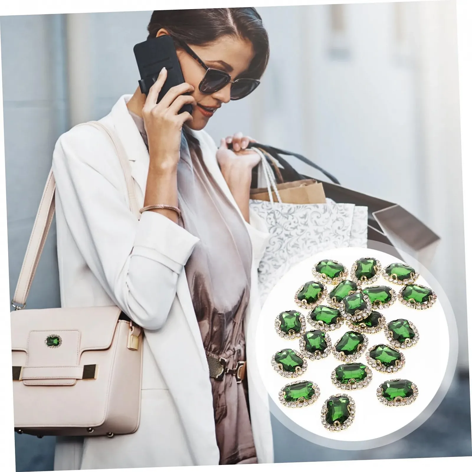 Стрази Скляні 20 шт. Декоративні стрази для одягу та DIY-проектів, фото №2