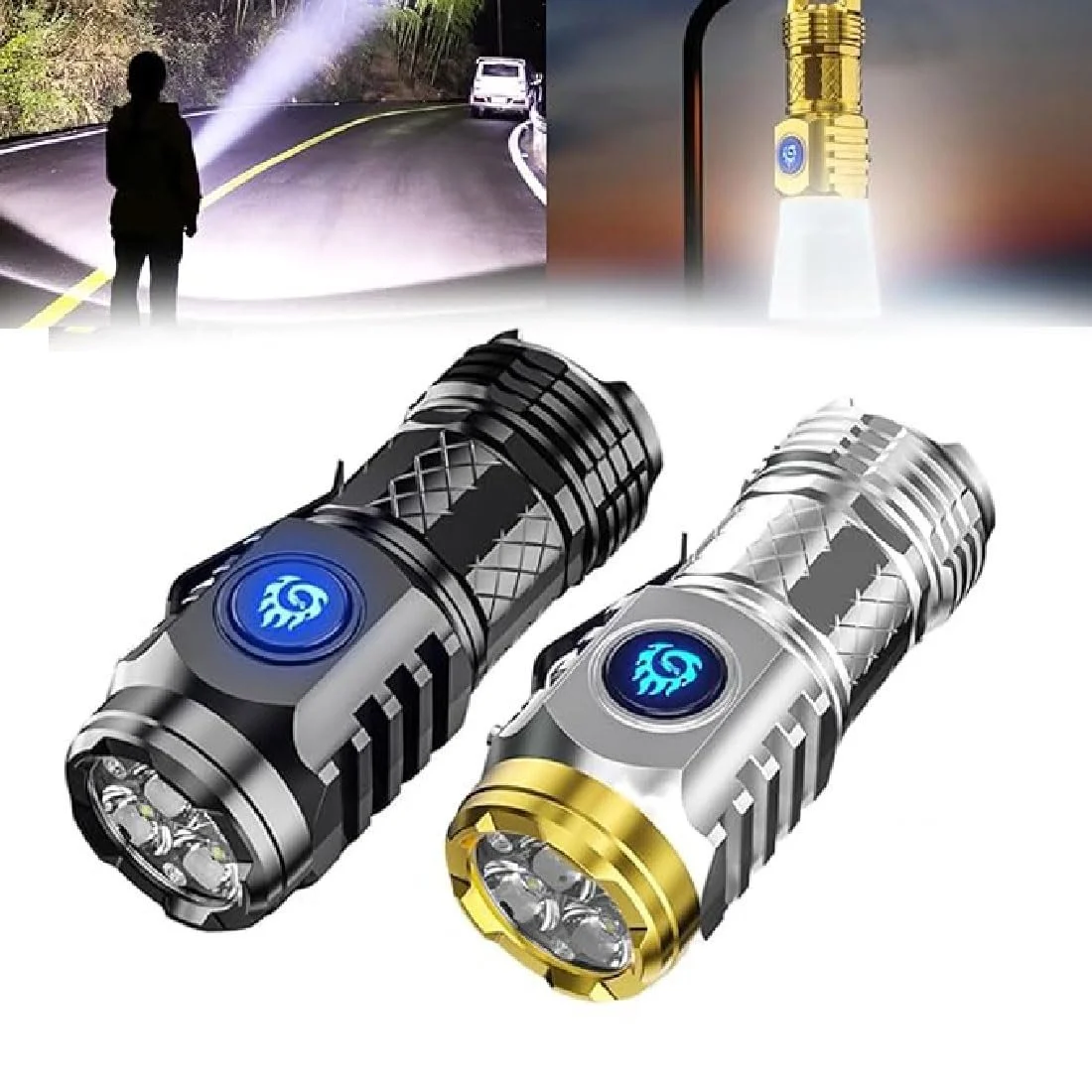 Ліхтарик Doollada Thumb Міні Триглазий Монстр Портативний Міні Триглазий Монстр Супер яскравий Ручний Водонепроникний для Кемпінгу, для вулиці (2 штуки), фото №1