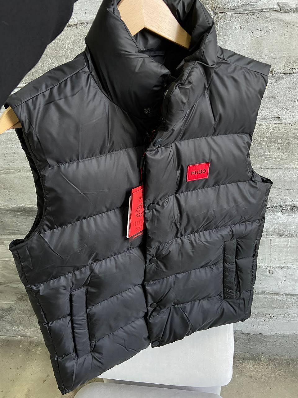 Жилетка мужская черная Hugo безрукавка весенняя хуго босс, фото №3