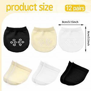 Носки с пальцами Ножки Женские Невидимые Полуноски, Дышащие Нескользящие Носки на Переднюю Часть Стопы, Носки-топперы для пальцев, Хлопковые Подкладки для Пальцев для Высоких Каблуков Балета synthetic.ua - Фото 1