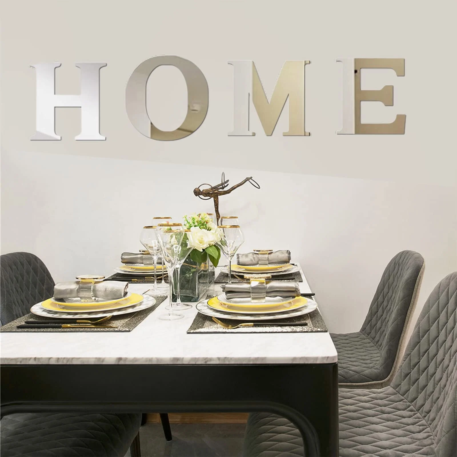 Наклейка на стіну 3D Mirror Home дзеркальна акрилова самоклеюча Сріблястий, фото №3 Наклейка на стіну 3D Mirror Home дзеркальна акрилова самоклеюча Сріблястий, фото №3