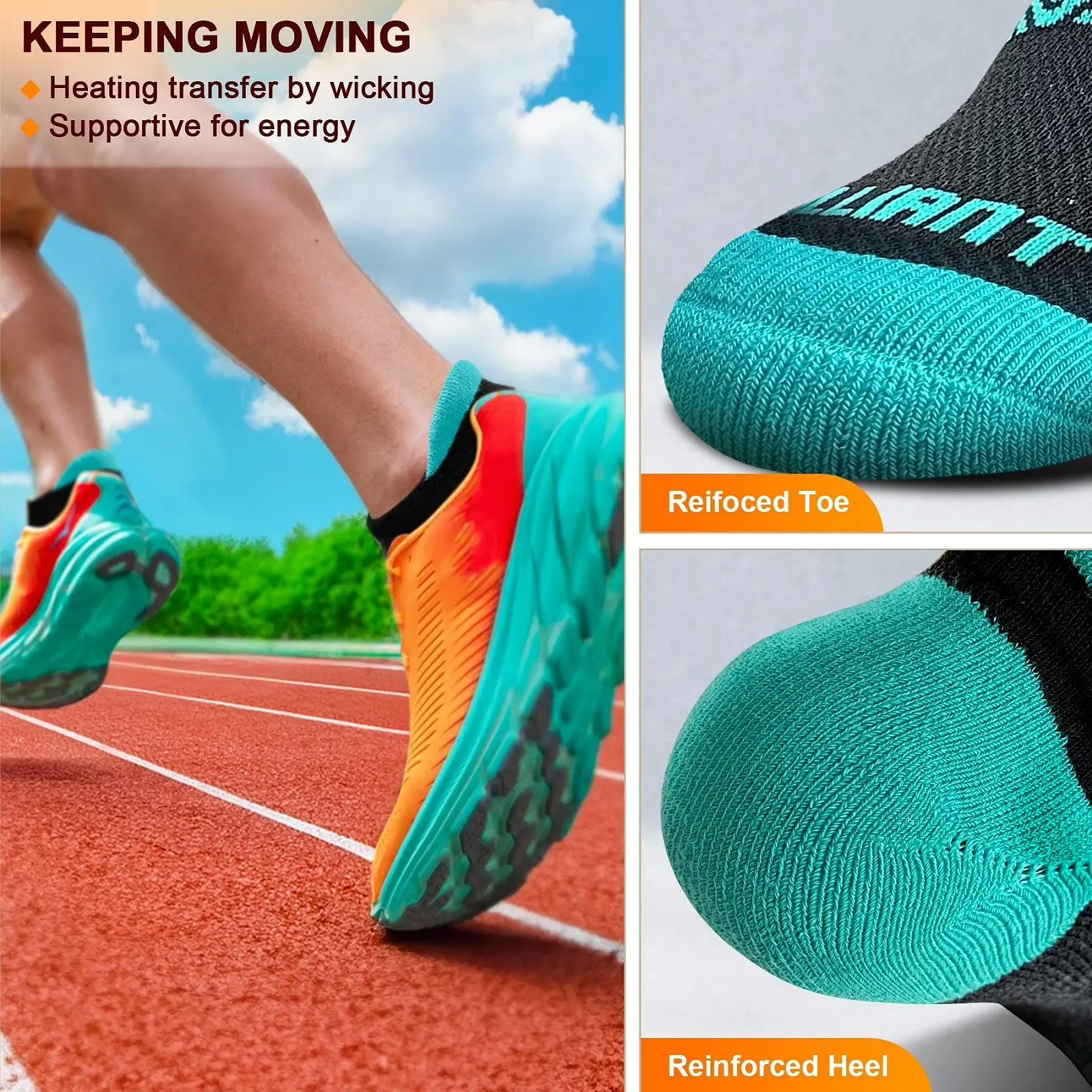 Носки BULLIANT Sneaker 6 пар, Женские спортивные носки Носки для бега Короткие носки Дышащие, Подпяточники с полной подушкой, фото №6 Носки BULLIANT Sneaker 6 пар, Женские спортивные носки Носки для бега Короткие носки Дышащие, Подпяточники с полной подушкой, фото №6