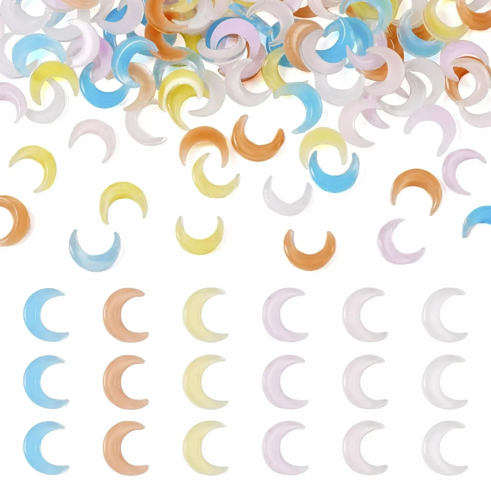 Кабошоны Луна Cheriswelry 3D Украшения для дизайна ногтей, наполнители для эпоксидной смолы, 120 шт, фото №1