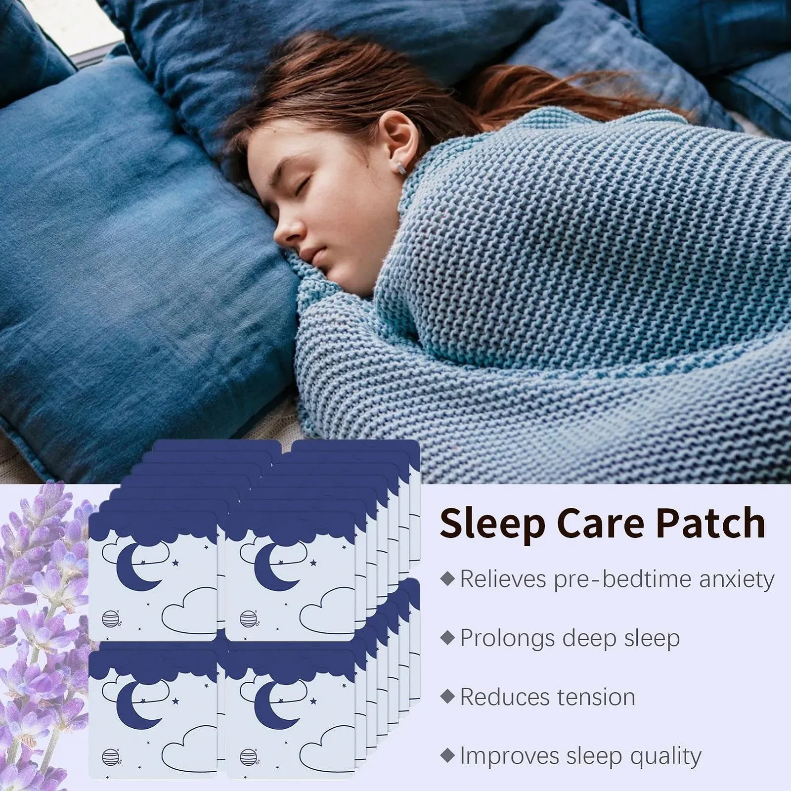 Пластир для сну для зняття стресу, портативний для тих, хто багато подорожує, чоловіків, жінок і дорослих, для нічного відпочинку перед сном, фото №2