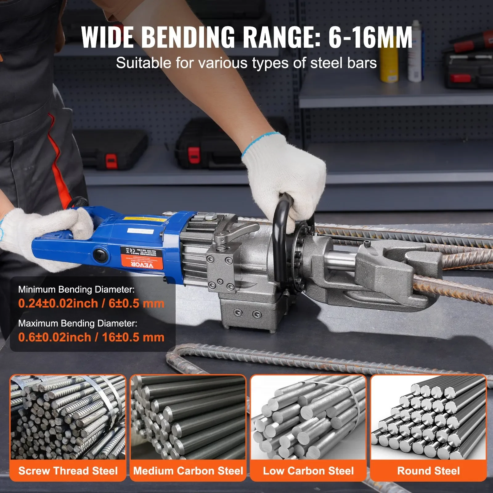 Магнітний індукційний нагрівач VEVOR LSJ1000W / 6-16 мм / Blue, фото №8