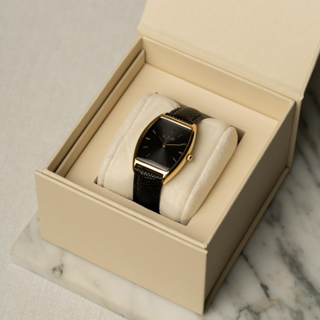 Женские часы BURKER Grace Овальные Аналоговые Кварцевые 25 мм Черная Кожа, Золотой Черный, фото №6 Женские часы BURKER Grace Овальные Аналоговые Кварцевые 25 мм Черная Кожа, Золотой Черный, фото №6