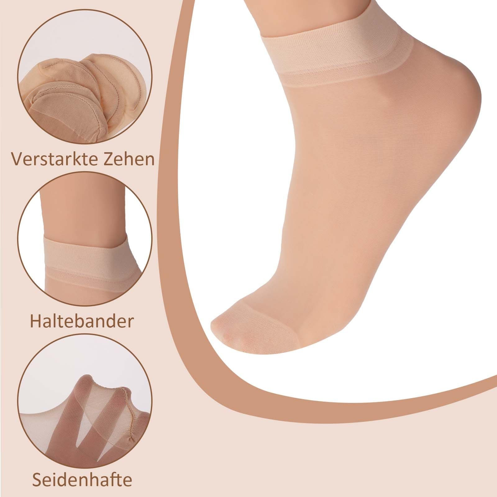 Женские носки из нейлона, прозрачные женские нейлоновые тонкие носки, 9 пар усиленный носок с комфортным поясом, телесный цвет, фото №3