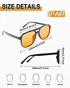 Сонцезахисні окуляри Квадратні в стилі ретро TPZORJX, 1 пара, для жінок та чоловіків, у стилі 70-х, класичний дизайн з подвійним містком synthetic.ua - Фото 1