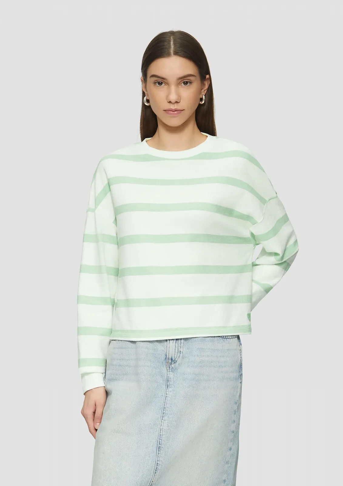Свитшот QS В полоску Со спущенными плечами, фото №3