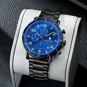 Часы SAPPHERO Мужской Хронограф Аналоговые Часы Кварцевые Дата Нержавеющая Сталь synthetic.ua - Фото 1