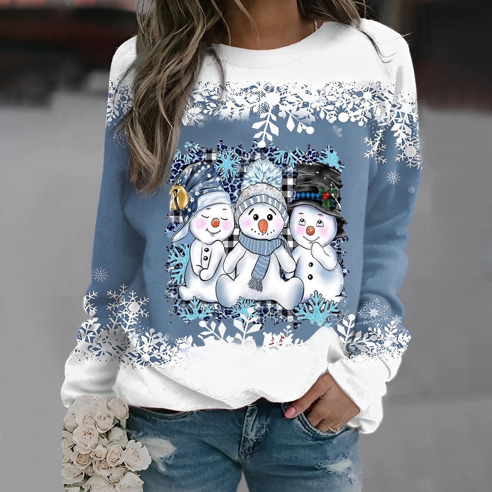 Різдвяний светр Жіночий Графічний світшот Повсякденний, фото №2 Різдвяний светр Жіночий Графічний світшот Повсякденний, фото №2