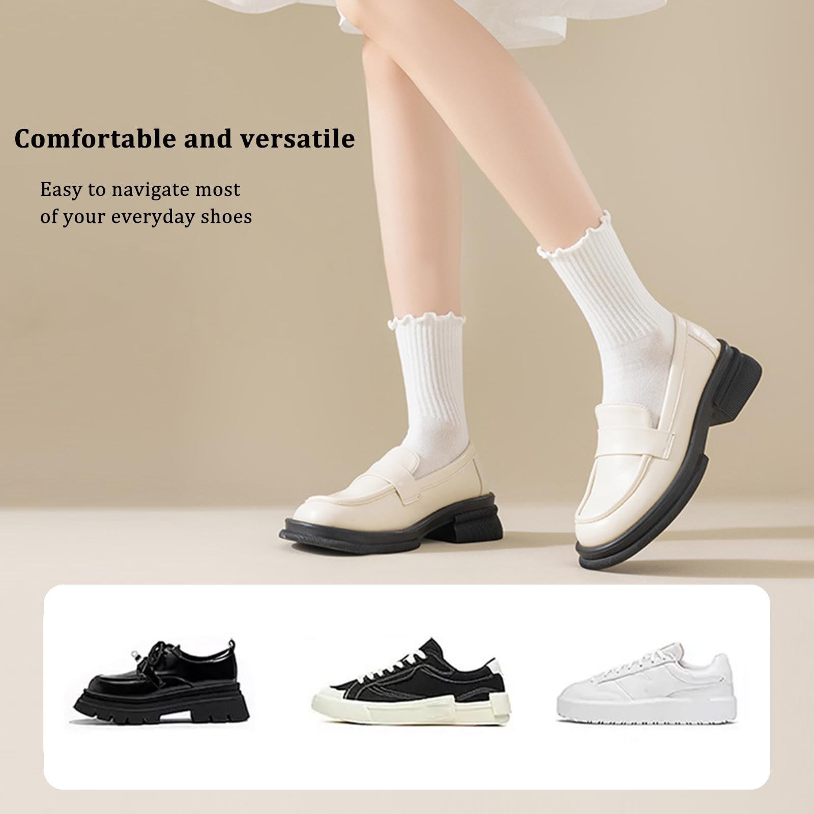 Носки с рюшами GETRICH Хлопковые носки с рюшами Женские Белый/Черный Размер 35-42, фото №5