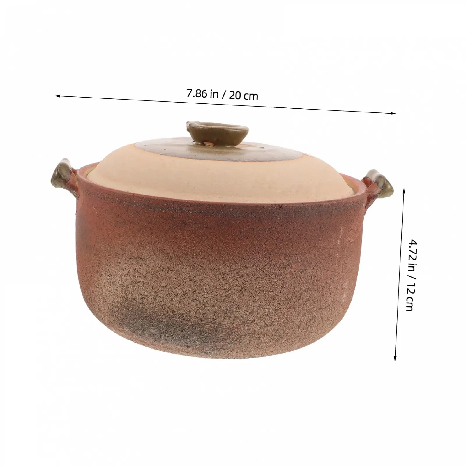 Кастрюля терракотовая с практичной ручкой натуральная глина, фото №2