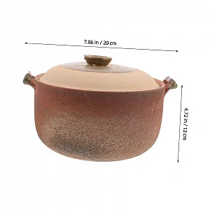 Кастрюля терракотовая с практичной ручкой натуральная глина synthetic.ua - Фото 1