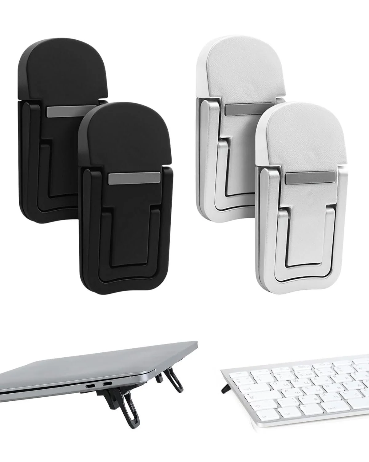 Подставка для ноутбука (4 шт. в упаковке) Invisible, складная, с 2 регулируемыми углами, портативная мини-подставка для клавиатуры, самоклеящаяся, для дома, офиса и путешествий, фото №1