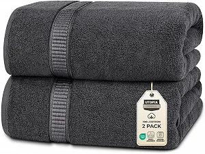 Набір рушників Utopia Towels 2 штуки 90 x 180 см бавовна Сірий - Фото 1
