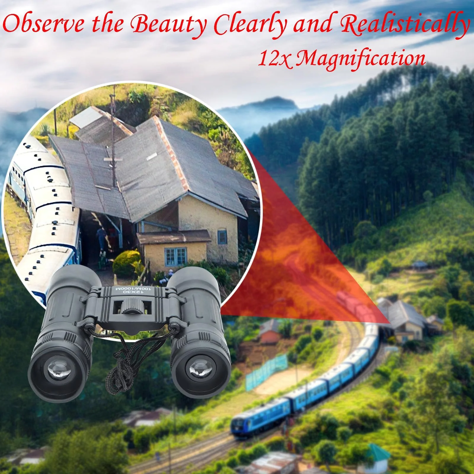 Міні-бінокль FLYAMAPIRIT 12 x 30 HD Складаний, фото №6