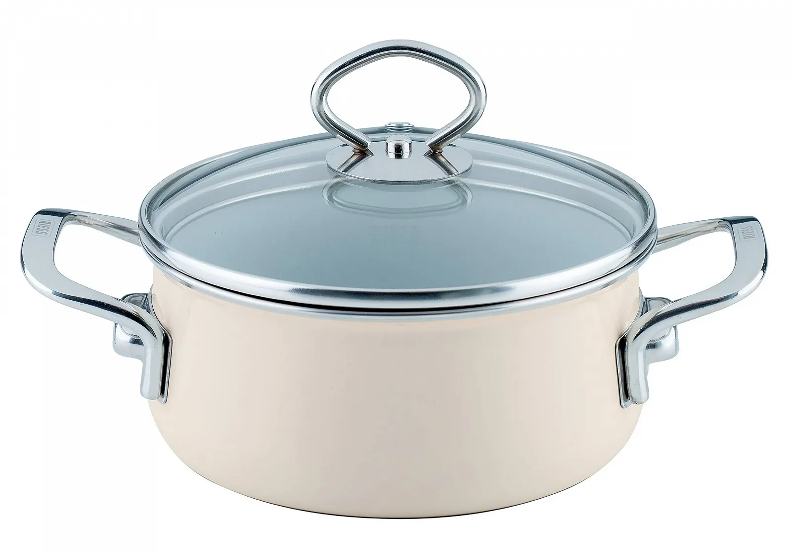 Кастрюля Riess Nouvelle-Avorio Top 3000 0707-011 со стеклянной крышкой 16 см Слоновая кость, фото №1
