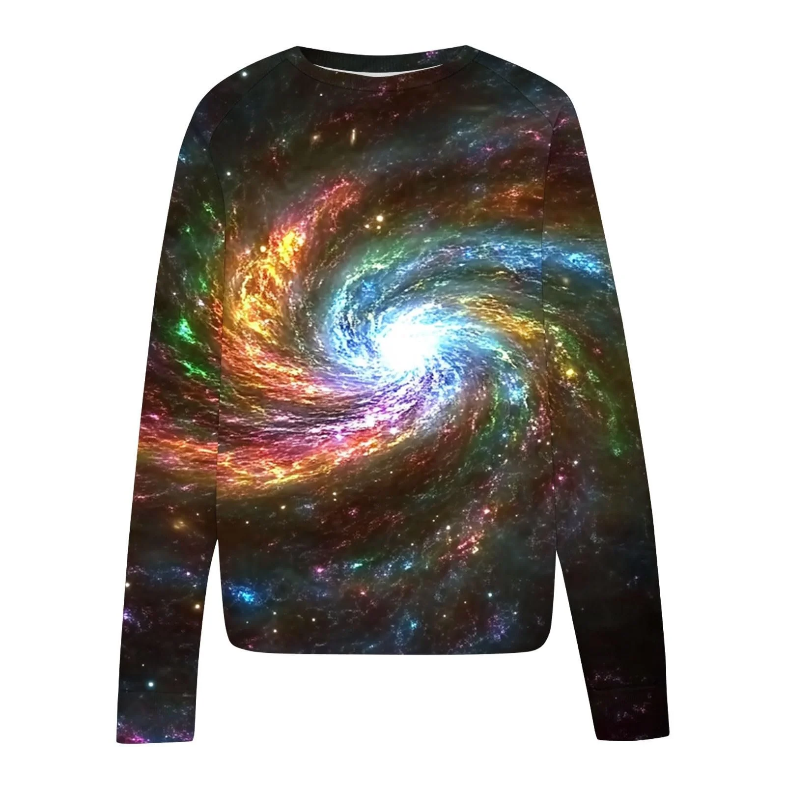 Лонгслив Komiseup Galaxy Женский, длинный рукав, круглый вырез, без капюшона, 3D принт галактики, свитер, модный, звездное небо, большие размеры, карнавальный костюм, подростковый, девичий, уличный стиль 04, фото №4