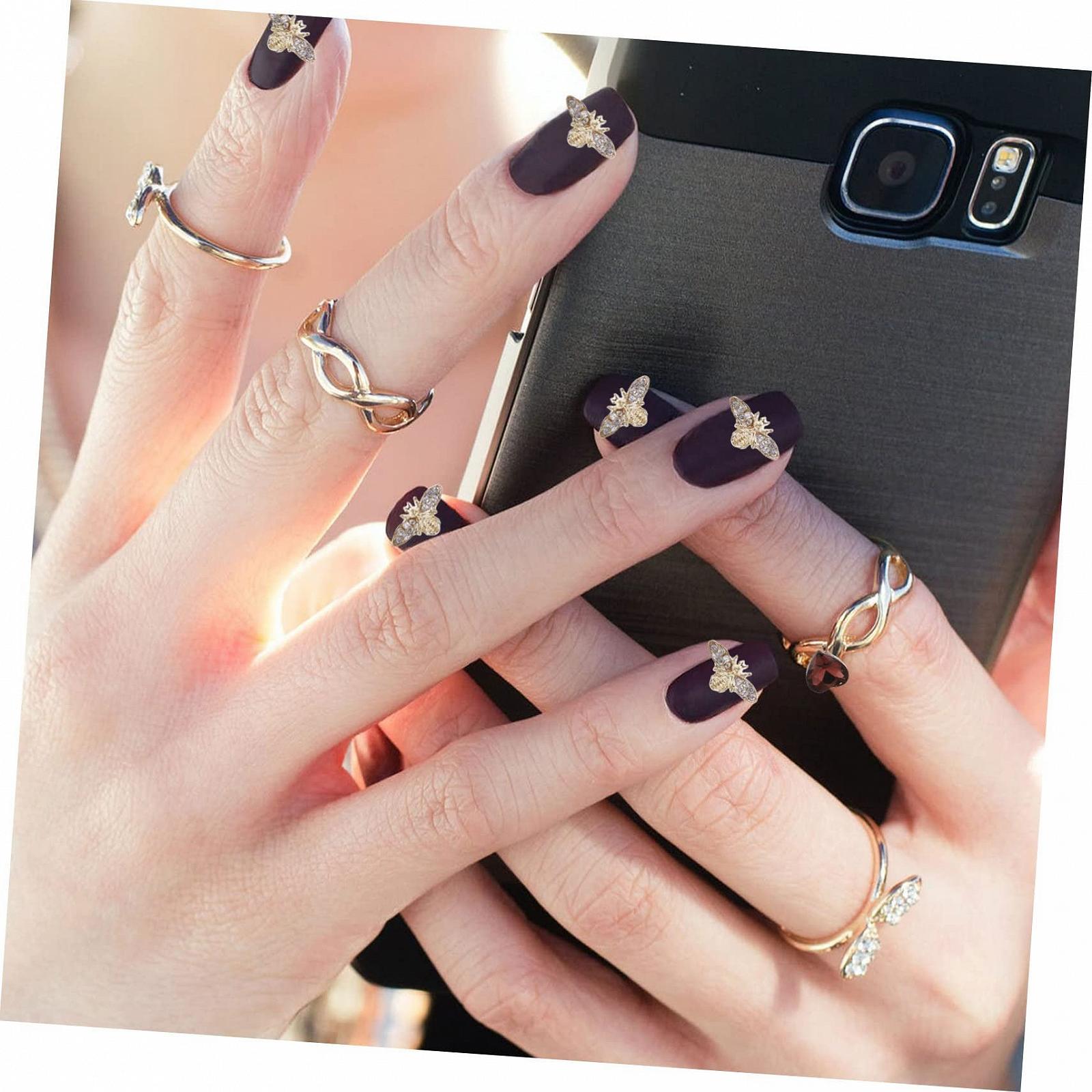 Набор украшений для ногтей 3D Стразы для ногтей Свадебные украшения для ногтей DIY Украшения для ногтей Подвески для ногтей Graceling Gracy Орнаменты для ногтей Подвеска для ногтей из сплава, 50 шт., фото №5