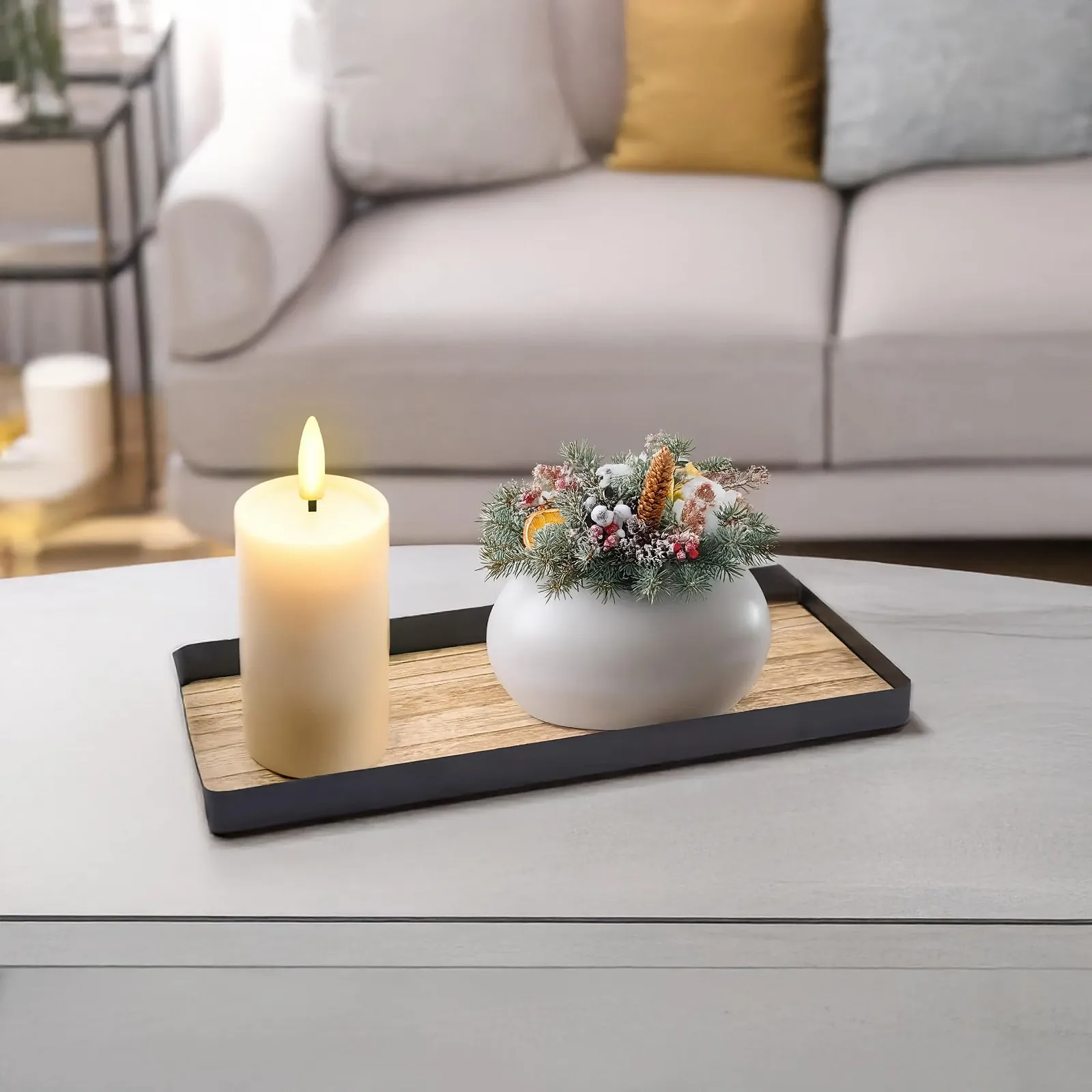 Декоративний піднос Чорний, Натуральний, фото №4