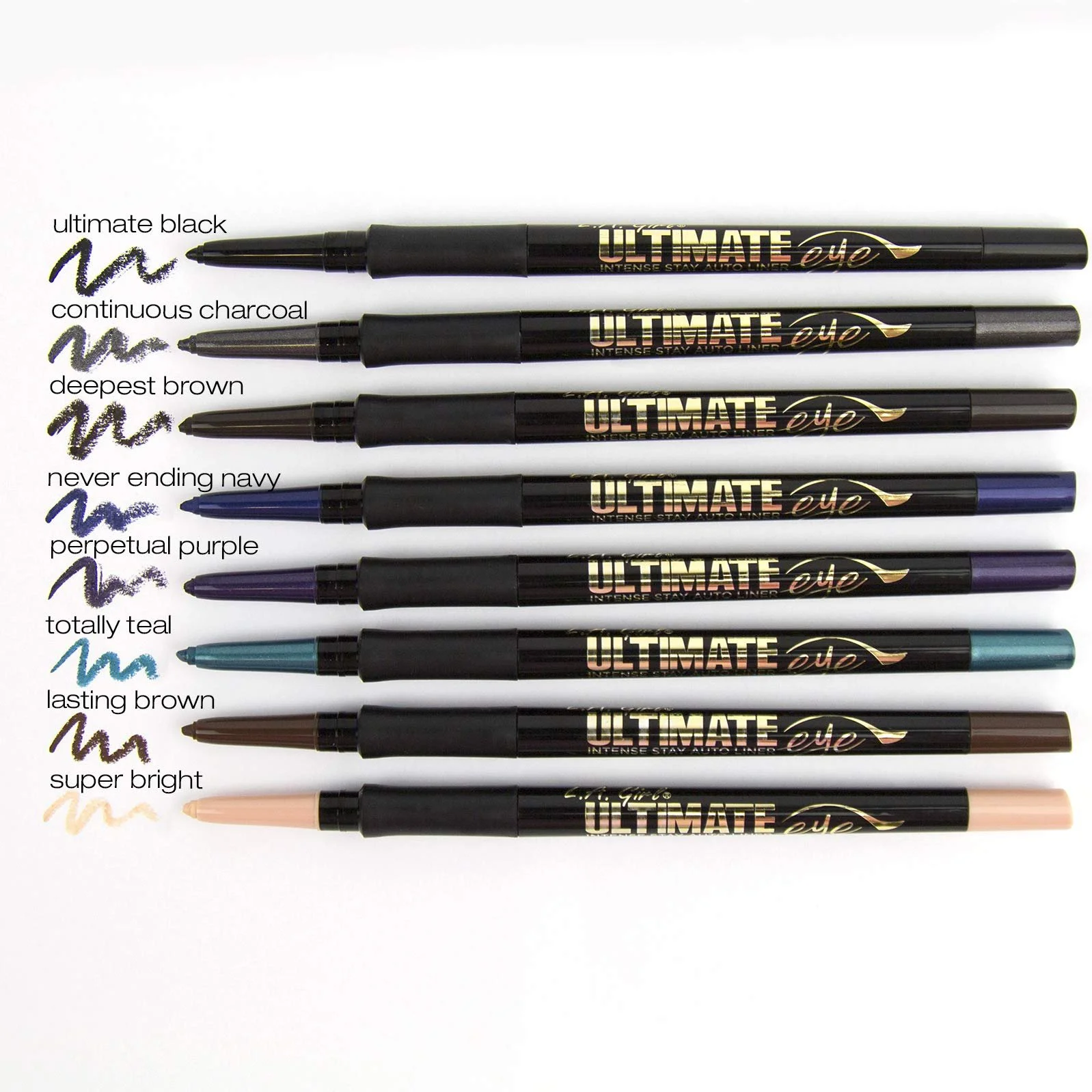 Олівець для очей L.A. Girl Cosmetics Ultimate Intense Ultimate Black, фото №7