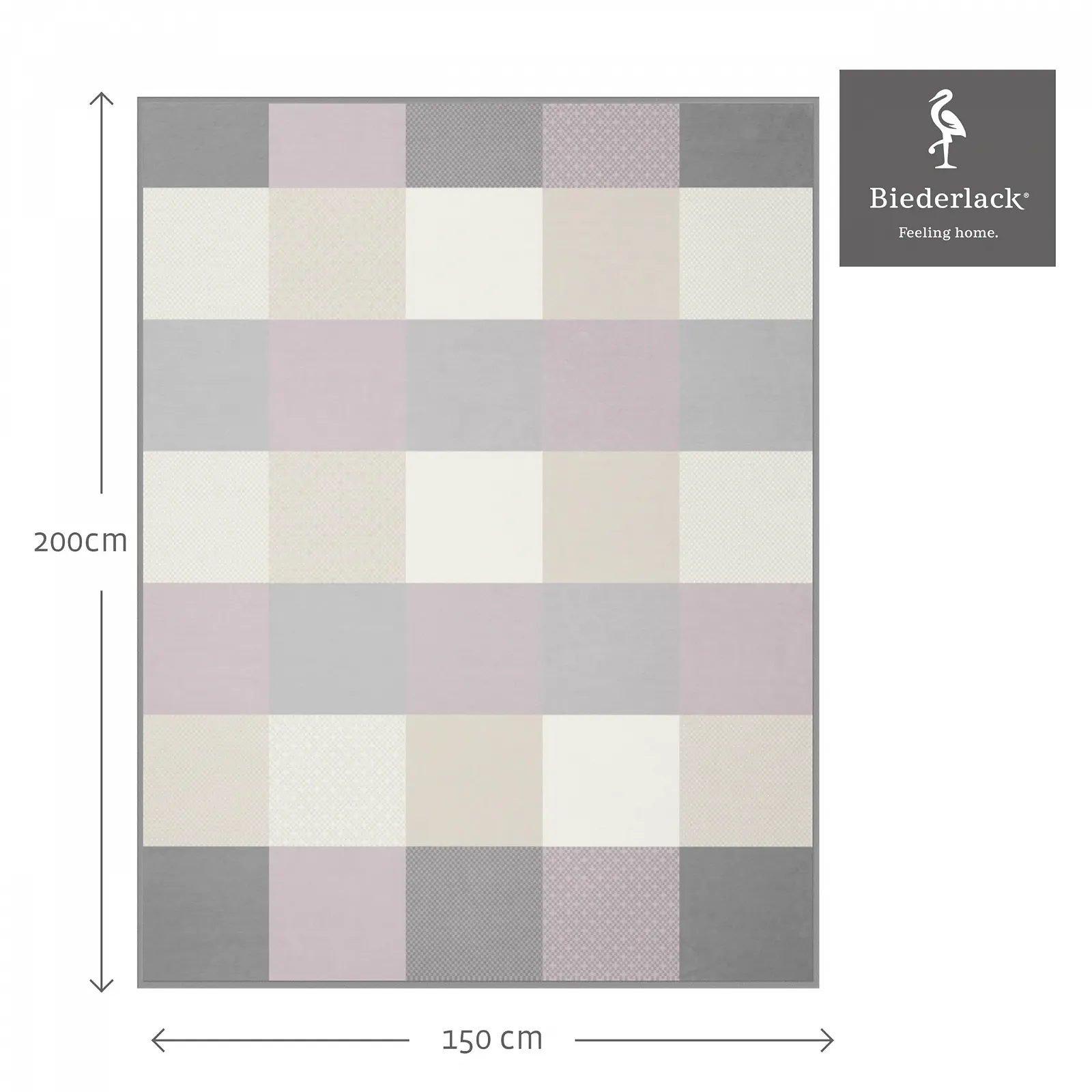 Покрывало Biederlack Velvety Soft Cuddly Blanket Хлопковая смесь Розовый в клетку Pastel Check 150 x 200 см, фото №2