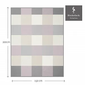 Покрывало Biederlack Velvety Soft Cuddly Blanket Хлопковая смесь Розовый в клетку Pastel Check 150 x 200 см synthetic.ua - Фото 1