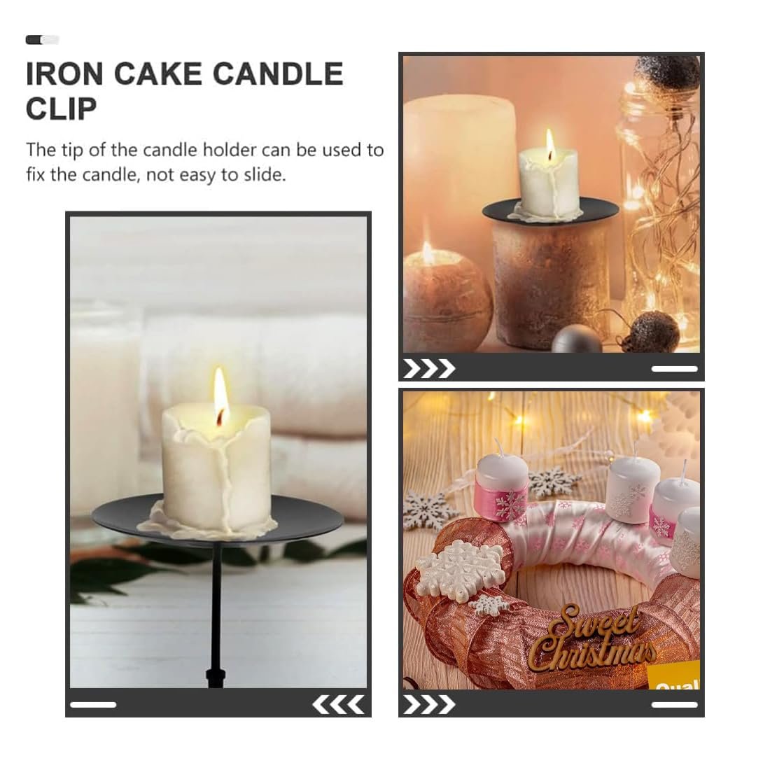 Набір Candle Holders Advent Wreath 8 шт металевий для Advent Wreath Чорний, фото №7