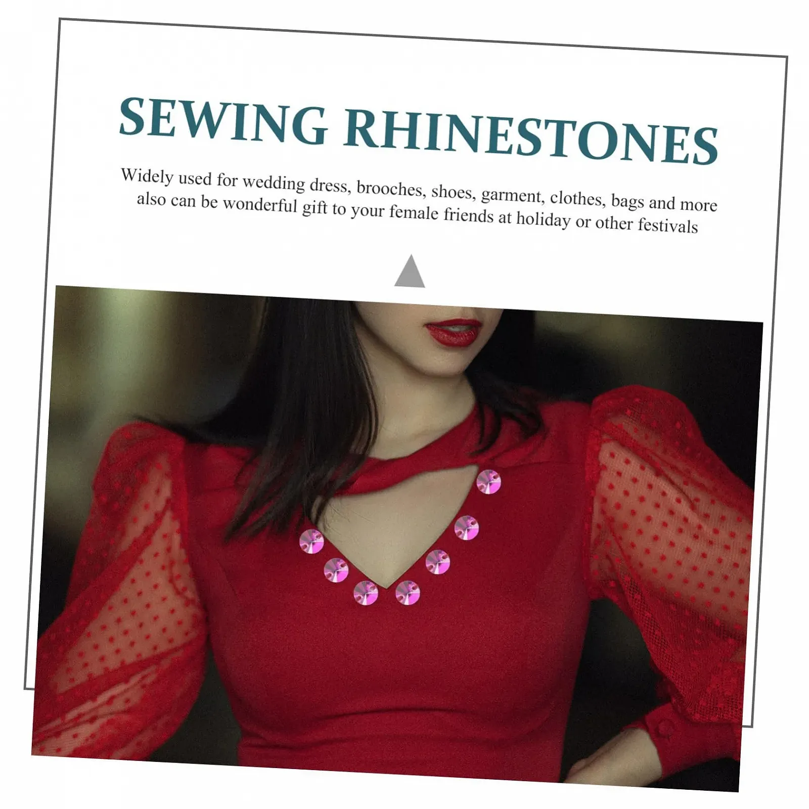 Стрази NUOBESTY Модні 48 шт. Кришталеві скляні намистини для пришивання Блискучі прикраси для одягу та багажу, фото №7