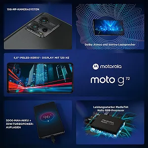 Смартфон Motorola Moto G72 XT2255-1 Dual 8/256GB Meteorite Grey synthetic.ua - Фото 1