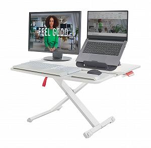 Настольный Компьютерный Держатель Leitz Ergo Cosy Series 65320085 с Подставкой для Клавиатуры, Регулируемый по Высоте для Экранов, Мониторов и Ноутбуков, 800 x 420 мм, Белый и Серый - Фото 1