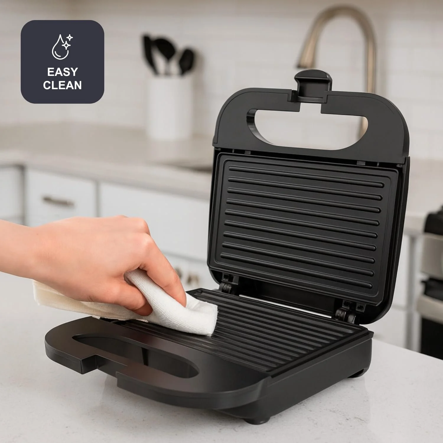 Сендвічниця BLACK+DECKER BXSA752, 750 Вт, пластини-гриль 21.5 x 12.5 см, антипригарне покриття, фото №6