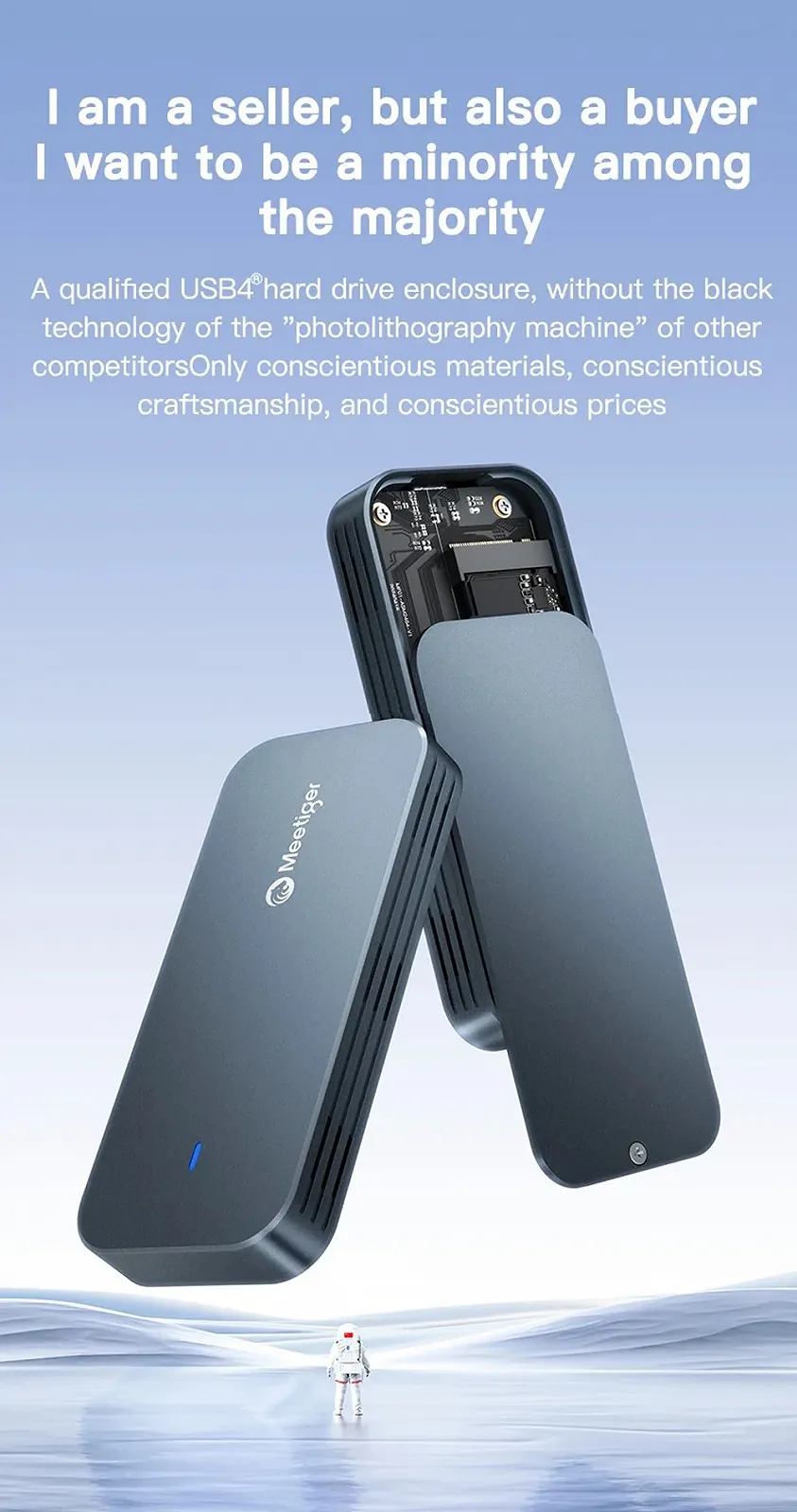 Зовнішній адаптер Meetiger PNU4-SE 40Gbps M.2 NVMe SSD to USB4, фото №10