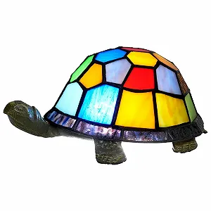Настільна лампа Tiffany Tortoise Вітражне скло Черепаха Нічник E14 LED - Фото 1