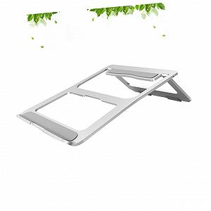 Подставка для ноутбука NUOBESTY складная из алюминиевого сплава вентилируемая для дома и офиса с нескользящими накладками для стабильной фиксации портативная легкая - Фото 1