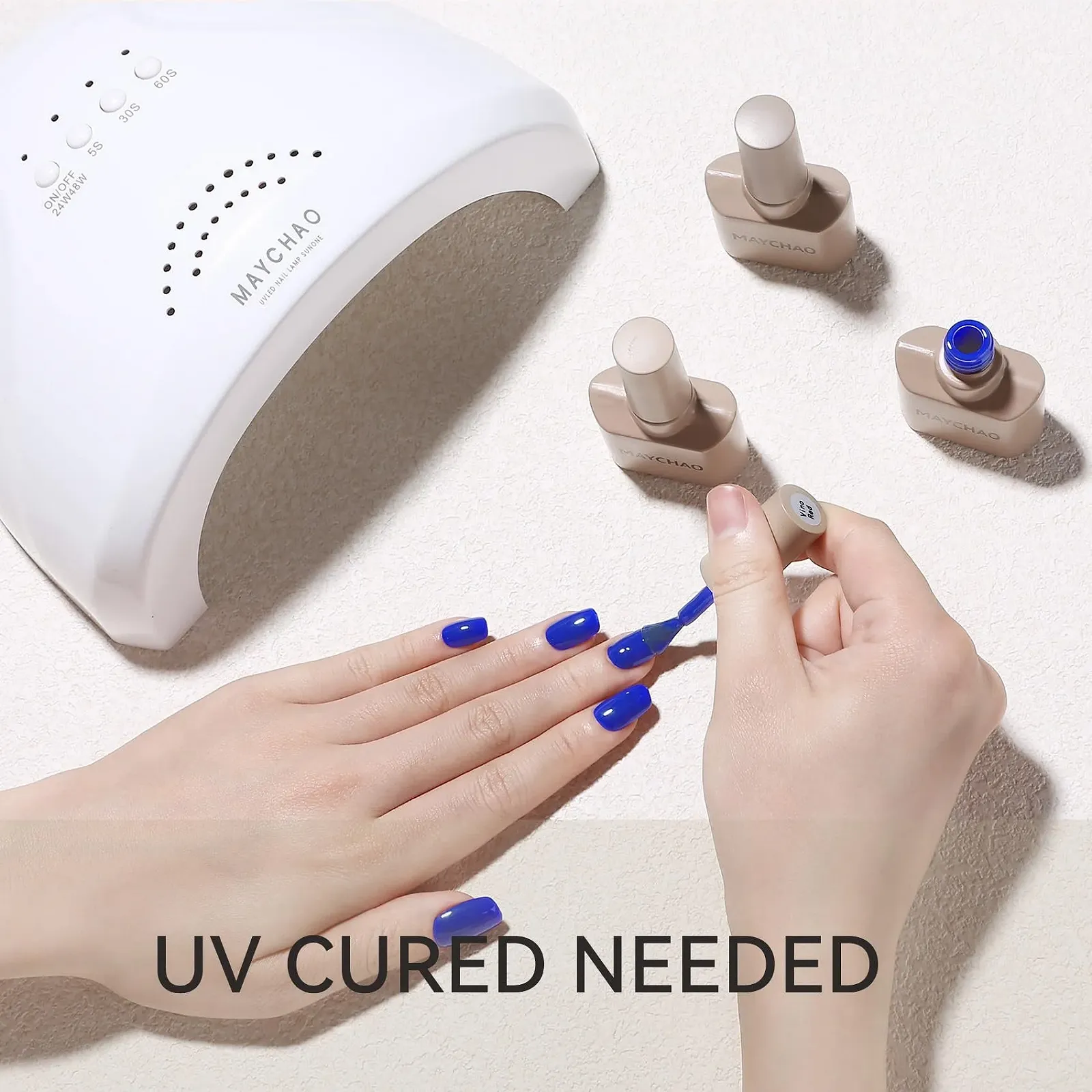 Гель-лак MAYCHAO Неоновий блакитний, 15 мл, фото №6