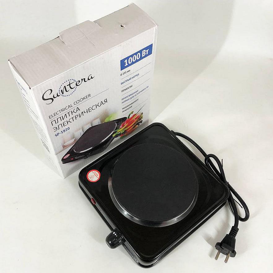 Плита электрическая Suntera SP-1920, электроплита для дачи 1000w Цвет черный ws15598-1, фото №5